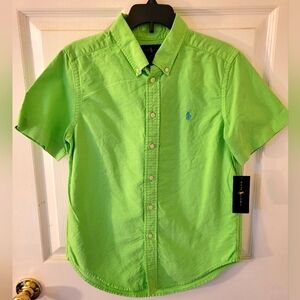 Ralph Lauren Botton Down Collared Short Sleeve. Boys Medium (10/12)